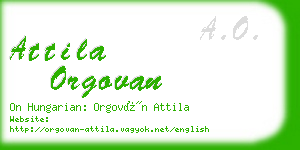 attila orgovan business card